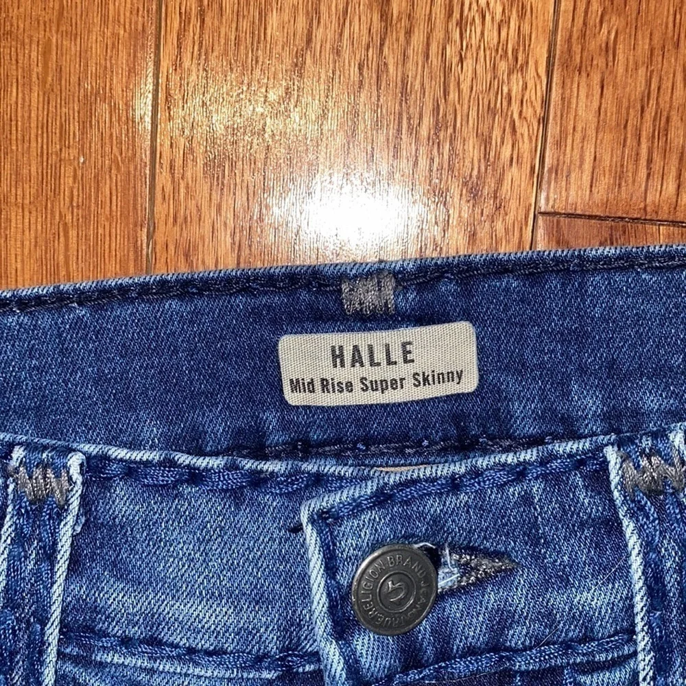 True Religion "Halle" Mid Rise super skinny Jeans Sz 25 - Picture 4 of 12